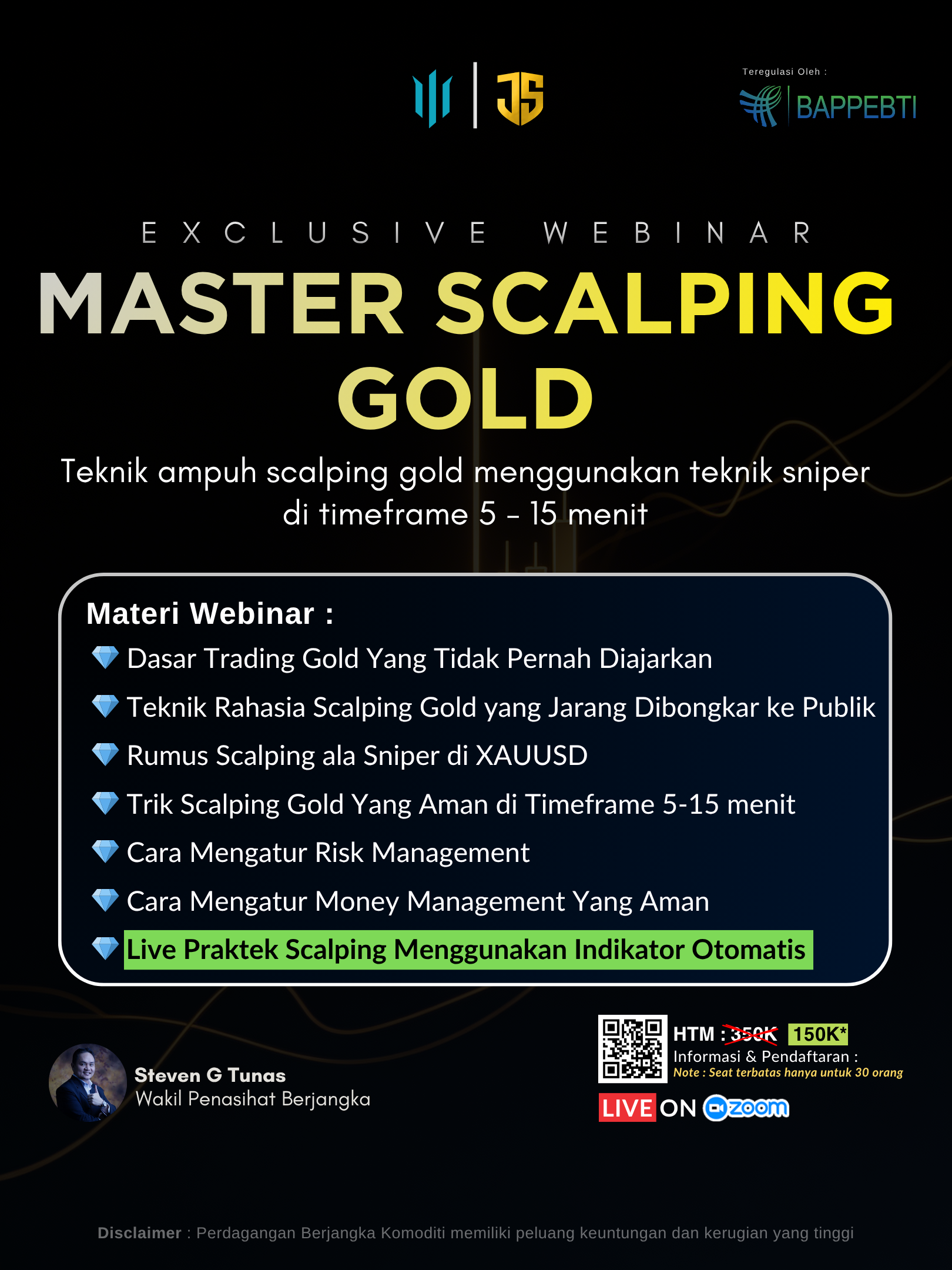 Flyer webinar Master Scalping Gold x Trident Teknik Sniper